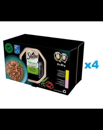 SHEBA Nature’s Collection 32x85g hrana umeda pisici adulti, cu pui si somon