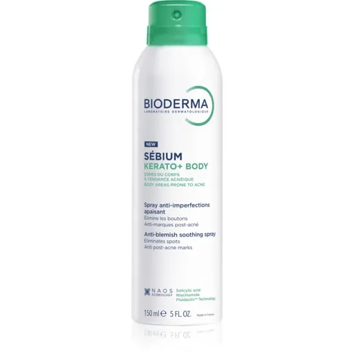 Bioderma Sébium Kerato+ Body spray pentru corp împotriva acneei, a roșeții și a cicatricilor post-acnee 150 ml