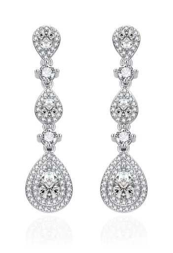 Agato Cercei suspendați de lux cu zirconi transparente AGT-E142PW