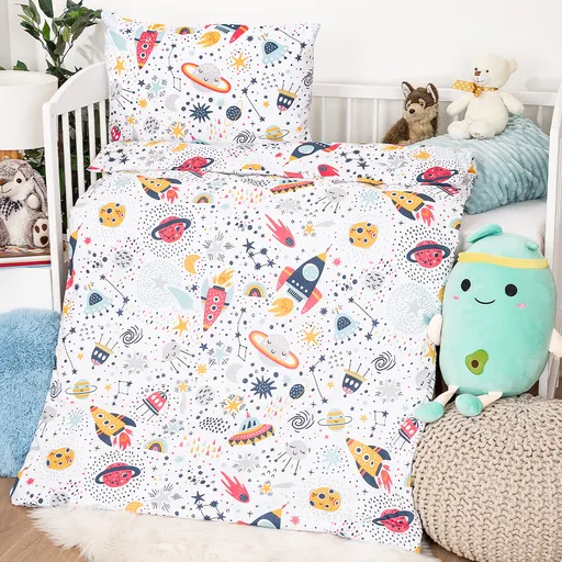 4Home Lenjerie de pat din bumbac pentru copiiCosmic Adventure, 100 x 135 cm, 40 x 60 cm, 100 x 135 cm, 40 x 60 cm