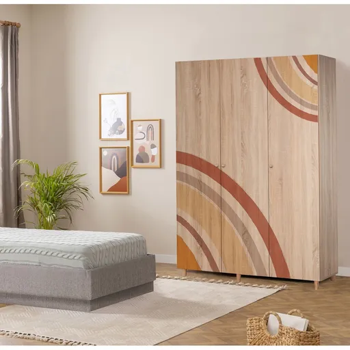 Dulap pentru haine, Hanah Home, Lena 3 -978, 135x192x52 cm, Sonomo