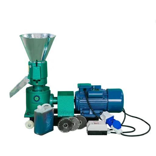 Granulator furaje KL-120, 100 Kg/h, motor inclus 3 Kw, 1 matrita inculusa de 4mm, transmisie reductor, monofazat 230V