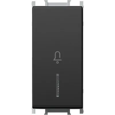 Modul Buton cu LED Simplu 1M 16A IP20 Negru, TEM Modul TEM-SM11SBIN01-B
