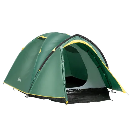 Outsunny Cort de camping 2-3 persoane cort cupolă impermeabil ușor ventilat ușor de montat 2 uși ferestre dim. 3,25L x 1,83l x 1,3H m fibră de sticlă