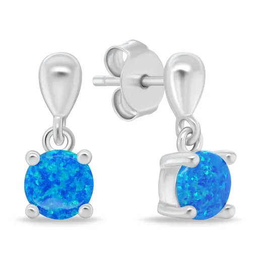 Brilio Silver Cercei de argint cu opal albastru EA1137WB