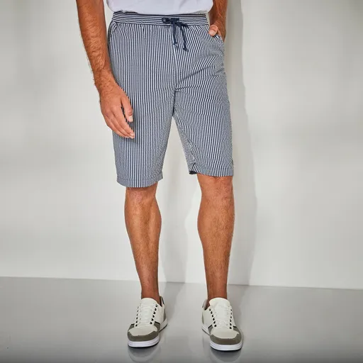 Bermuda seersucker cu dungi
