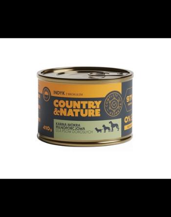 COUNTRY&amp;NATURE Hrana umeda fara cereale pentru caini adulti, cu curcan  410 g