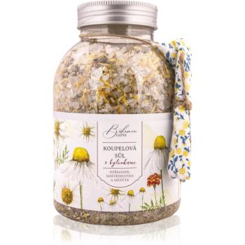 Bohemia Gifts & Cosmetics Bohemia Natur sare de baie cu trei feluri de plante mușețel, gălbenele, cimbru 1200 g