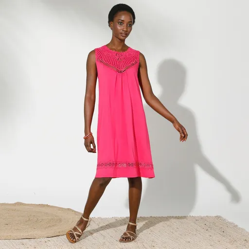 Rochie fără mâneci, cu macramé