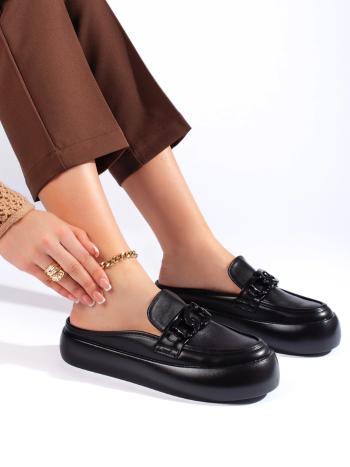 Șosete de designer cu toc plat negru pentru femei