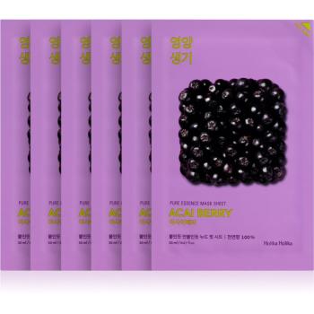 Holika Holika Pure Essence Acai Berry mască textilă exfoliantă 5x20 ml