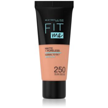 Maybelline Fit Me! Matte+Poreless machiaj mat pentru piele normală și grasă culoare 250 Sun Beige 30 ml