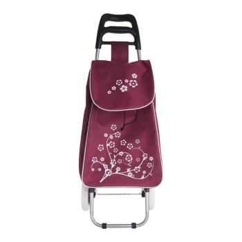 Orion Geantă de cumpărături pe roți Flowerburgundy , 34 x 28 x 93 cm