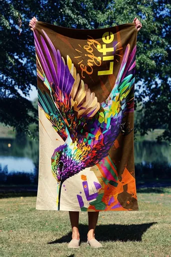 Prosop de plaja, L'essentiel Maison, Enjoy Life 90, 90x150 cm, Multicolor