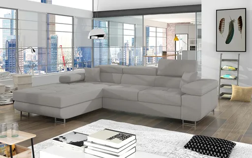 Coltar extensibil stanga 4 locuri ELTAP, Armd-364, Armando, 289x203x85 cm, lemn/poliester, gri