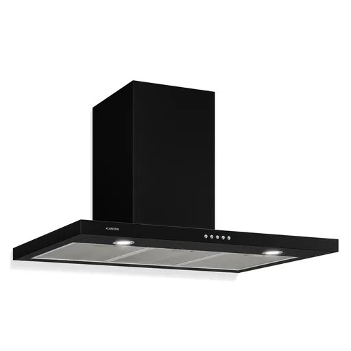 Klarstein Limelight, hotă, 90 cm, hota de perete, 600 m³ / h, neagră
