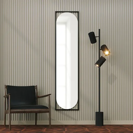 Oglinda decorativa, Hanah Home, Henri, 40x167 cm, Negru