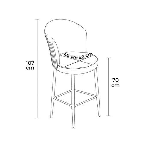 Set scaune  de bar 4 piese, Hanah Home, Fora, Antracit/Alb