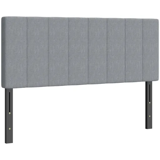 HOMCOM Tăblie reglabilă în 3 trepte tăblie tapițată cu picioare metalice aspect in pentru dormitor 160x10x106/116/126 cm Gri | Aosom Romania