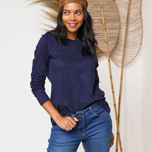 Tricou de culoare solidă cu mâneci lungi