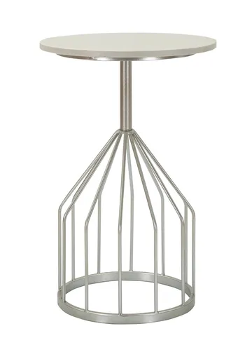 Masuta inalta Cup, Mauro Ferretti, 37.5x37.5x58 cm, fier/marmura, argintiu