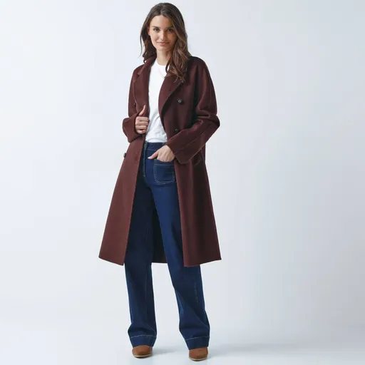 Palton lung cu amestec de lână