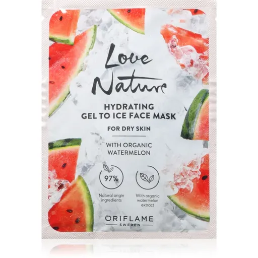 Oriflame Love Nature Gel To Ice Organic Watermelon masca faciala hidratanta pentru tenul uscat 10 ml