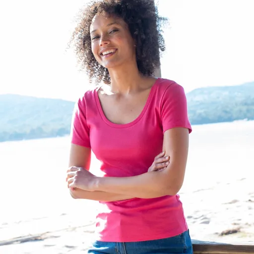 Tricou simplu cu mânecă scurtă, bumbac organic