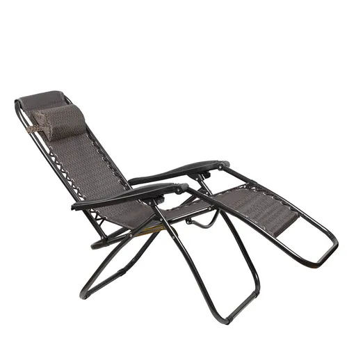 Scaun camping Muhler C2014 1001741, 175x66x110 cm, Pliabil, 3 pozitii de reglare, Negru