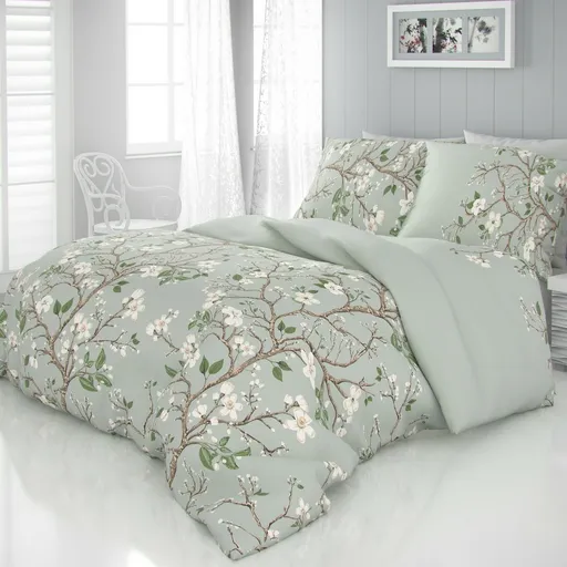 Lenjerie pat satin Primăvara verde, verde, 140 x 220 cm, 70 x 90 cm