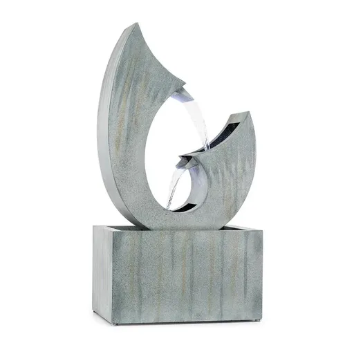 Blumfeldt Trumpet, fântănă de grădină, pompă 8 W, LED-uri, galvanizat