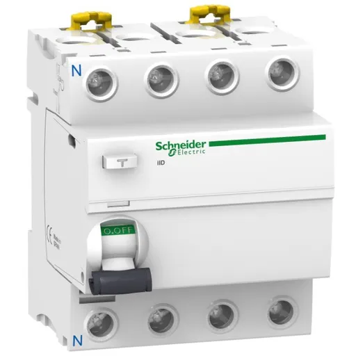 Intrerupator diferential RCCB 4P 25A/30mA tip AC Schneider A9R41425