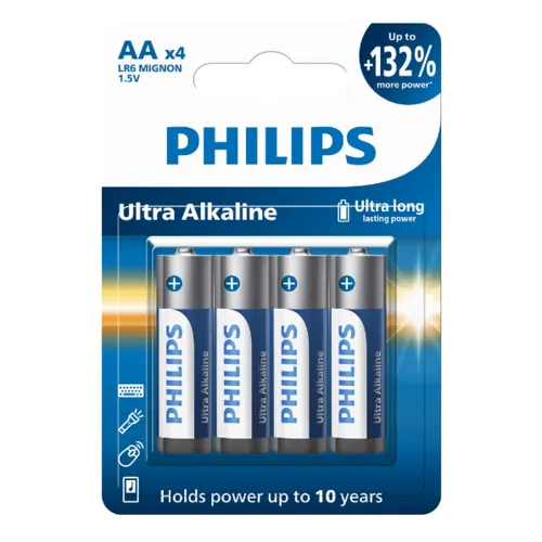 Philips Baterii AA 1,5 V Ultra Alkaline, 4 buc.