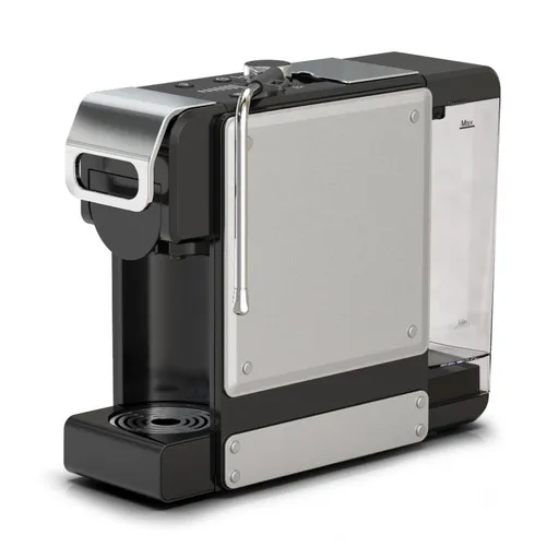 Espressor cafea macinata si capsule 8in1 Oliver Voltz OV51171N8M, 1450W, 1 L, 5 adaptoare, 19 bar, Negru/Argintiu