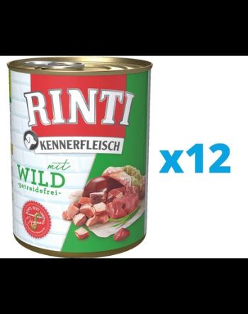 RINTI Kennerfleisch Game hrana caini, cu vanat 12 x 400 g