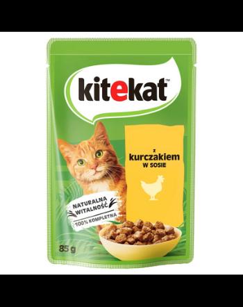 KITEKAT Pui in sos 85 g pentru pisici adulte