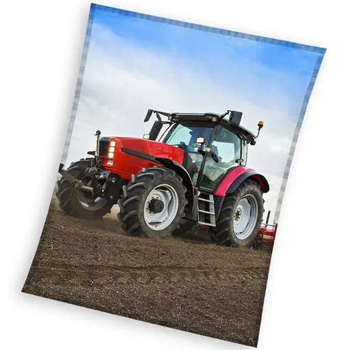 Pătură pentru copii Carbotex Tractor pe câmp, 130x 160 cm