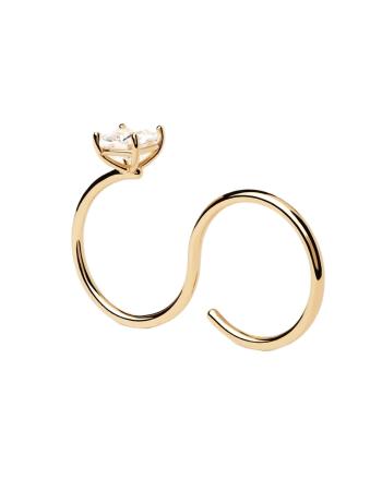 PDPAOLA Inel dublu la modă cu zircon Sofia AN01-A27 54 mm