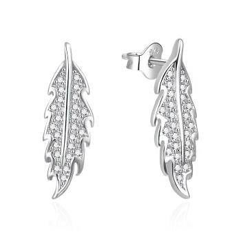 Agato Cercei din argint Frunze cu zircon AGT-E089PW