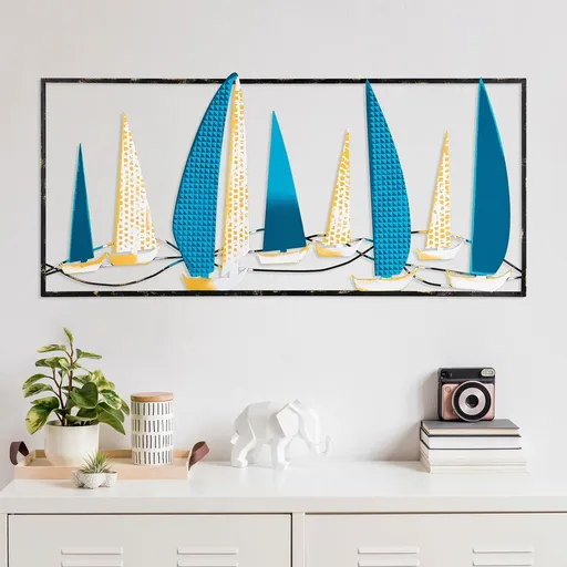 Decoratiune de perete, Yelkenli 2, Dimensiune: 40 x 90 cm, Multicolor