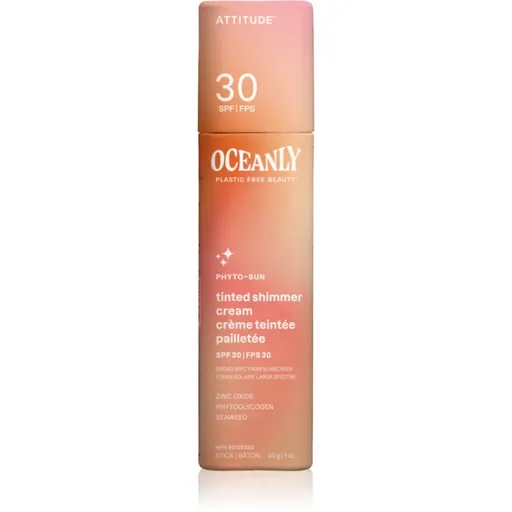 Attitude Oceanly Plastic Free Beauty cremă hidratantă nuanțatoare strălucitor SPF 30 30 g