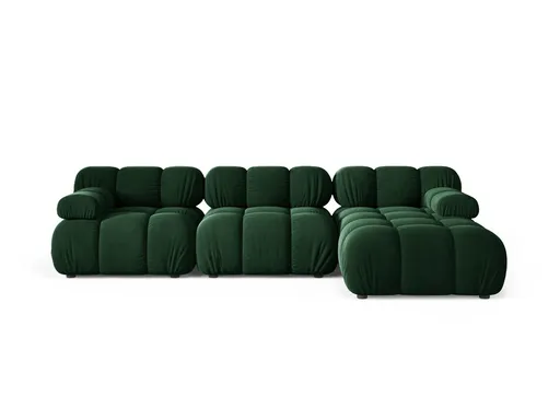 Coltar modular dreapta 4 locuri, Bellis-51, Micadoni Home, 282x155x70 cm, catifea, verde bottle