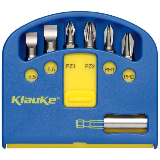 Set biti+adaptor 1/4" - 7 piese Klauke KL340