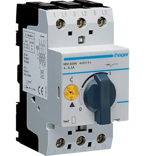 Disjunctor protectie motor 4-6.3A Hager MM509N