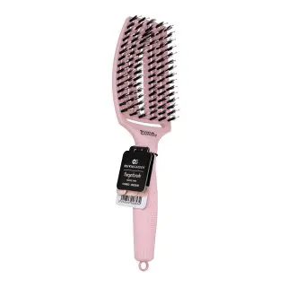 Olivia Garden Fingerbrush Combo Medium Pastel Pink perie de păr cu peri de nailon și de mistreț