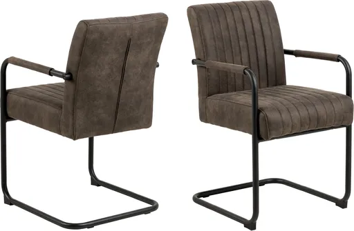 Scaun Adele, Actona, 50.5x64.5x84.5 cm, poliester/otel, antracit