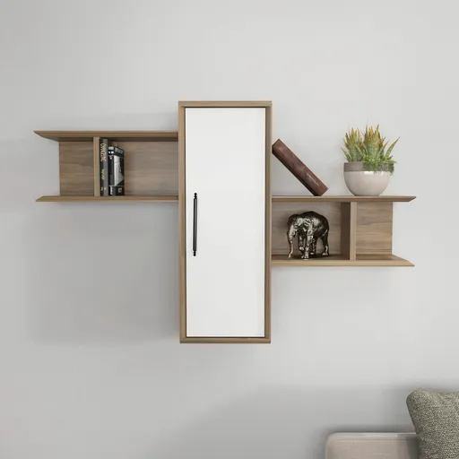 Raft de perete, Hanah Home, Olida, 118.6x35x51.8 cm, Nuc/Alb