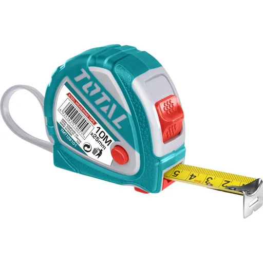 Ruleta TOTAL 10m x 25mm - buton 3 functii