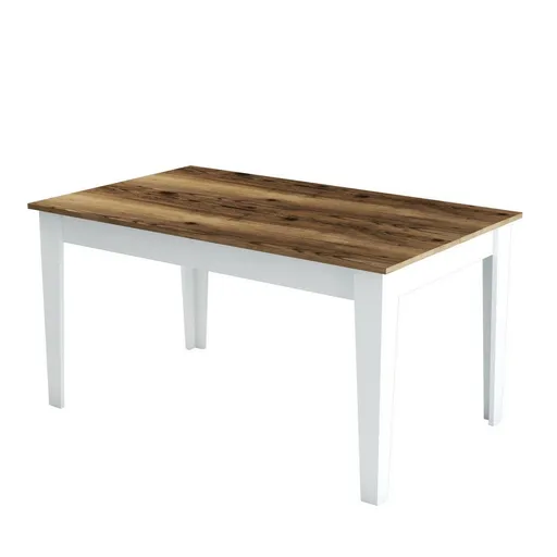 Masă de sufragerie Milan White and Walnut, naturală