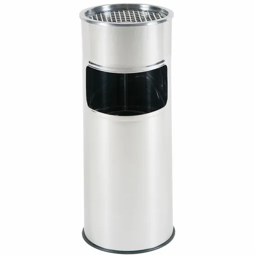 Coș de gunoi cu scrumieră,  argintiu